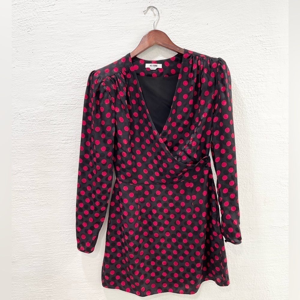 Re/Done Polka Dot 80s Silk Dress - Picture 2 of 6